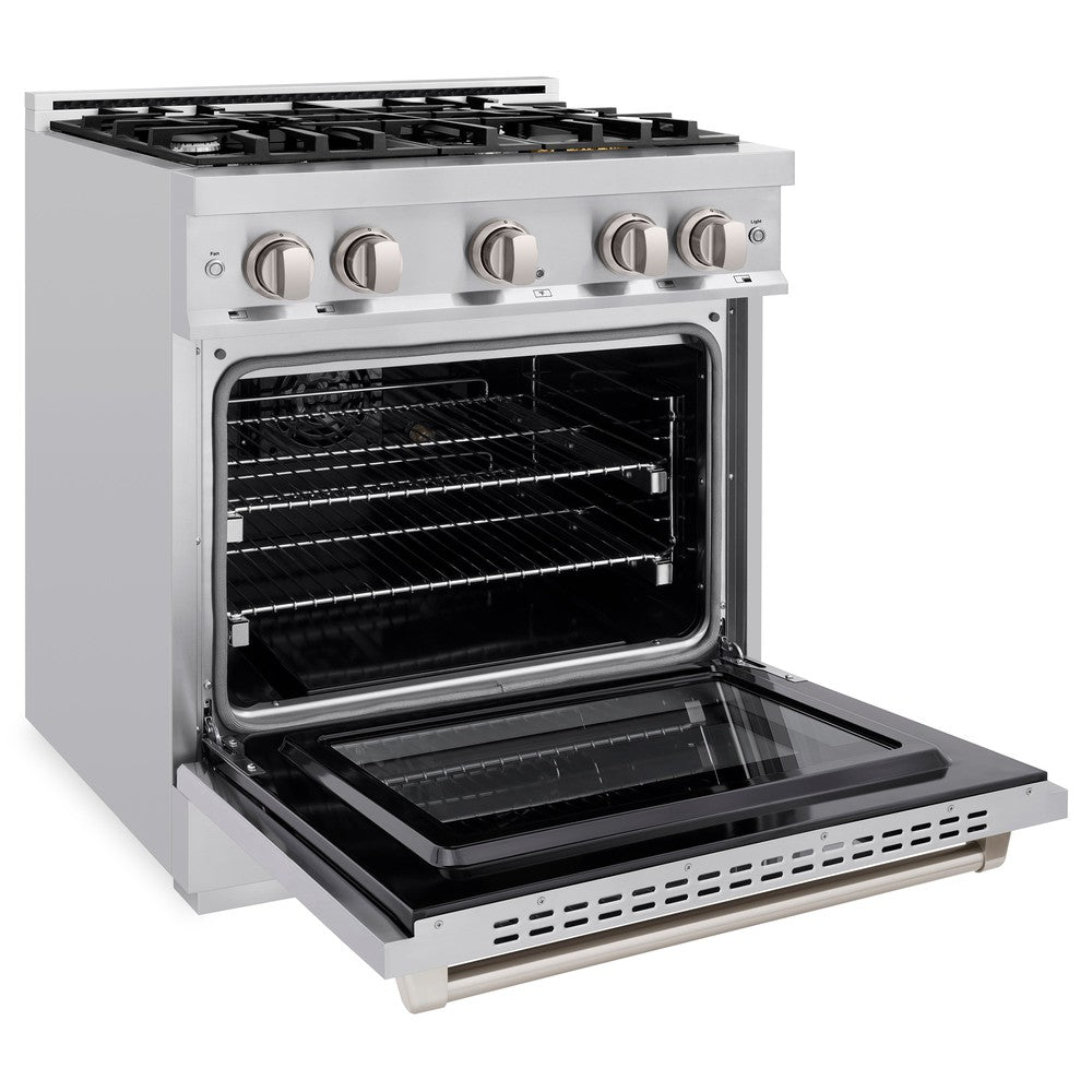 30 in. 4.2 cu. ft. Select Gas Range with 4 Burner Cooktop and Convection Gas Oven HGR30