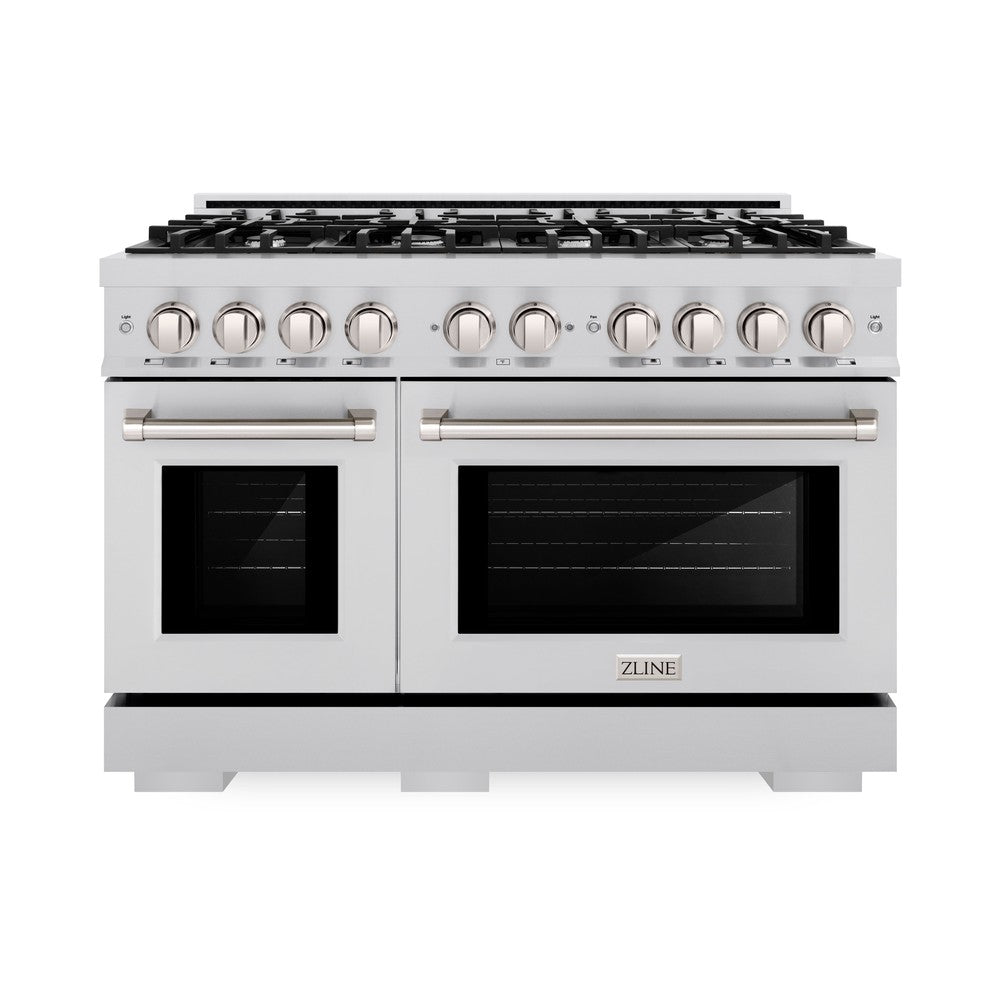 48 in. 6.7 cu. ft. Select Double Oven Gas Range with 8 Burner Cooktop HGR48