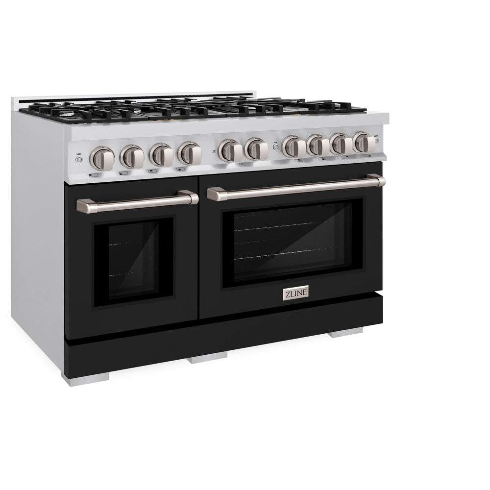 48 in. 6.7 cu. ft. Select Double Oven Gas Range with 8 Burner Cooktop HGRBLM48, product image 4 of 11