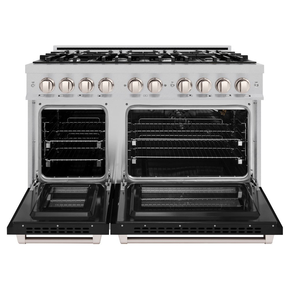 48 in. 6.7 cu. ft. Select Double Oven Gas Range with 8 Burner Cooktop HGRBLM48, product image 5 of 11