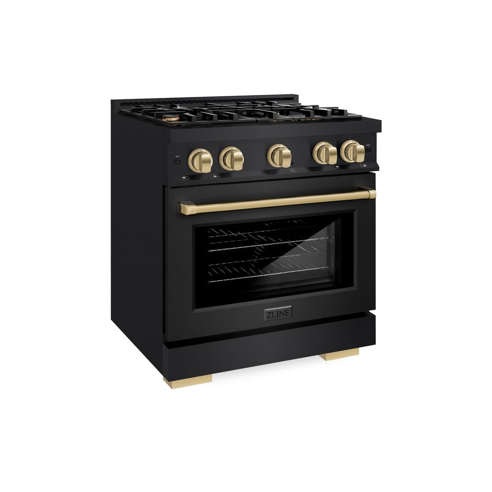 Autograph Edition 30 in. 4.2 cu. ft. Select Gas Range with 4 Burner Cooktop and Convection Gas Oven HGRBZ30CB