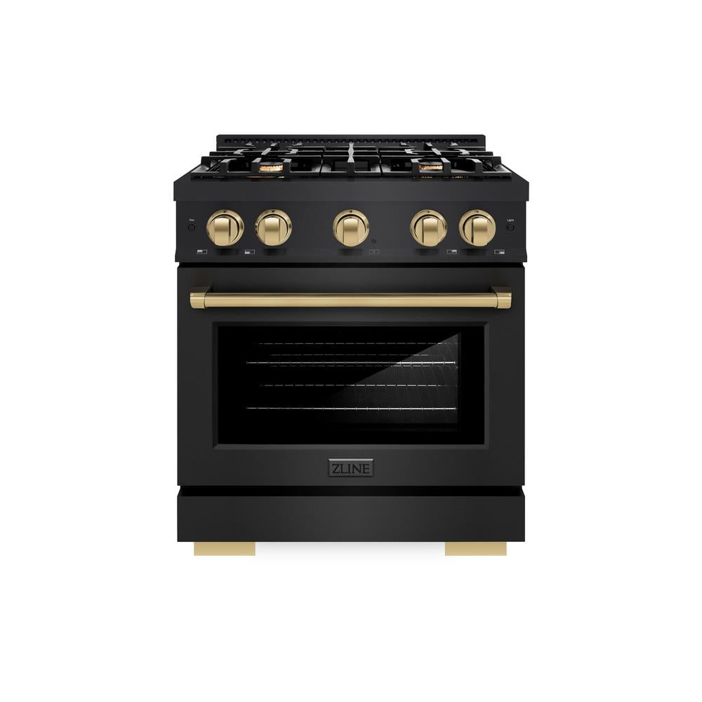 Autograph Edition 30 in. 4.2 cu. ft. Select Gas Range with 4 Burner Cooktop and Convection Gas Oven HGRBZ30CB, product image 2 of 11