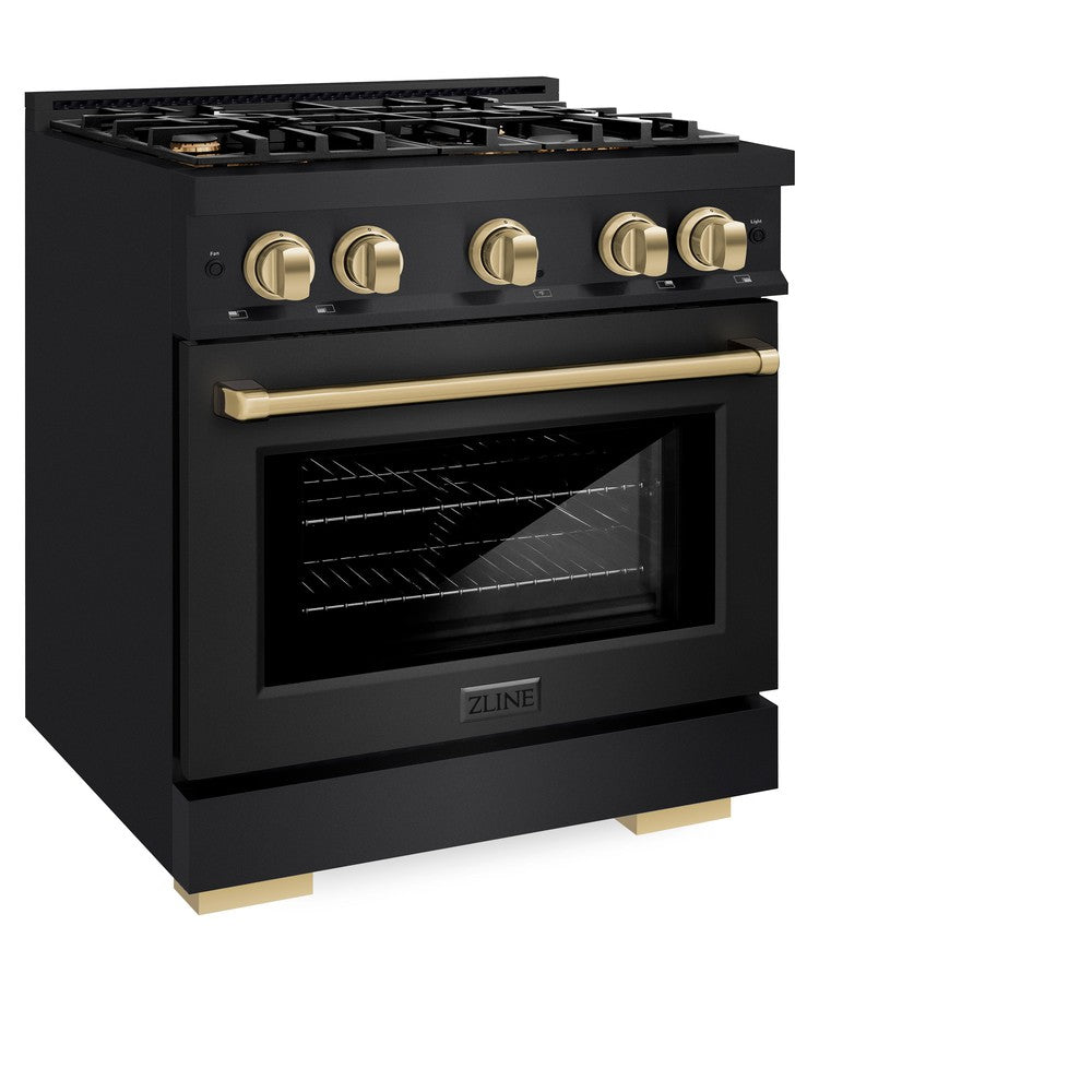 Autograph Edition 30 in. 4.2 cu. ft. Select Gas Range with 4 Burner Cooktop and Convection Gas Oven HGRBZ30CB, product image 3 of 11