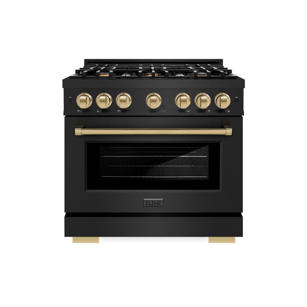 Autograph Edition 36 in. 5.2 cu. ft. Select Gas Range with 6 Burner Cooktop and Convection Gas Oven HGRBZ36CB