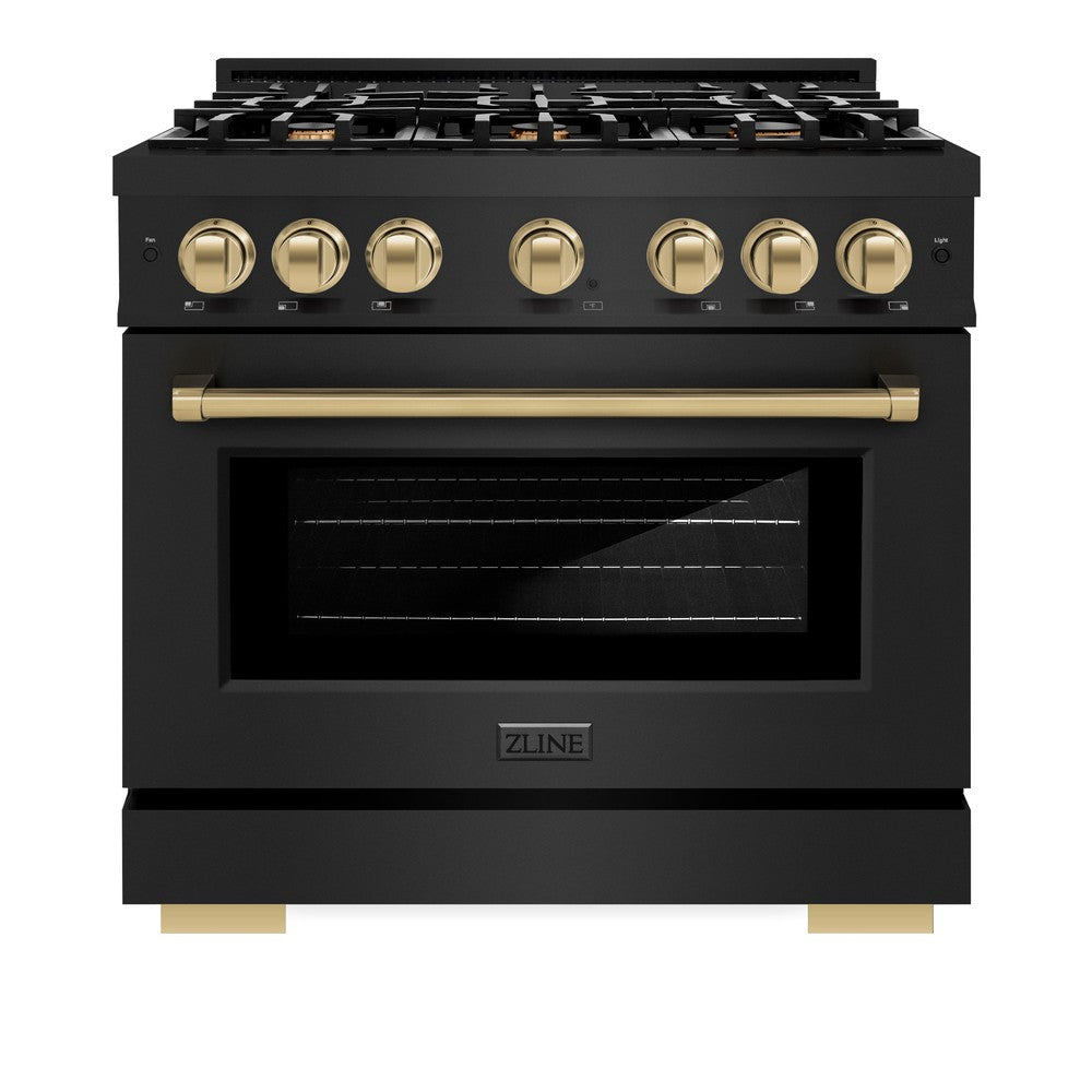 Autograph Edition 36 in. 5.2 cu. ft. Select Gas Range with 6 Burner Cooktop and Convection Gas Oven HGRBZ36CB