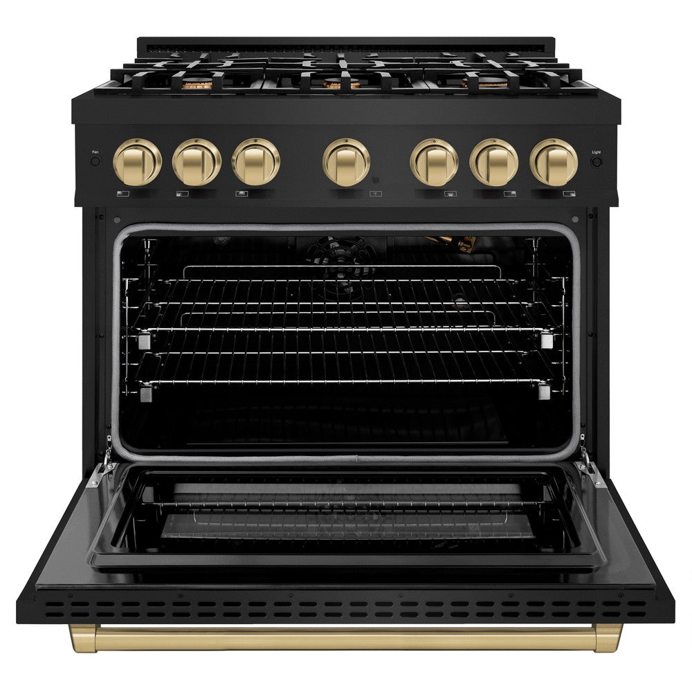 Autograph Edition 36 in. 5.2 cu. ft. Select Gas Range with 6 Burner Cooktop and Convection Gas Oven HGRBZ36CB