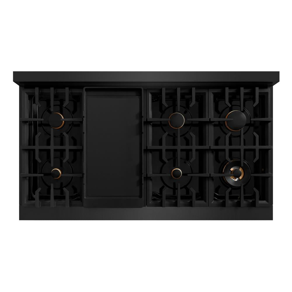 Autograph Edition 48 in. 6.7 cu. ft. Select Double Oven Gas Range with 8 Burner Cooktop HGRBZ48CB, product image 3 of 11