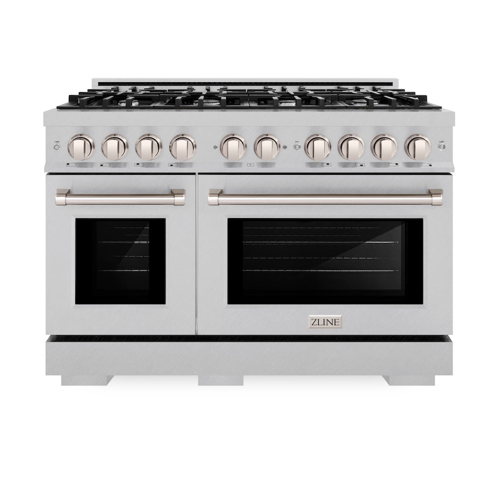 48 in. 6.7 cu. ft. Select Double Oven Gas Range with 8 Burner Cooktop HGRS48