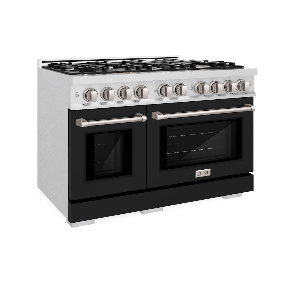 48 in. 6.7 cu. ft. Select Double Oven Gas Range with 8 Burner Cooktop HGRSBLM48