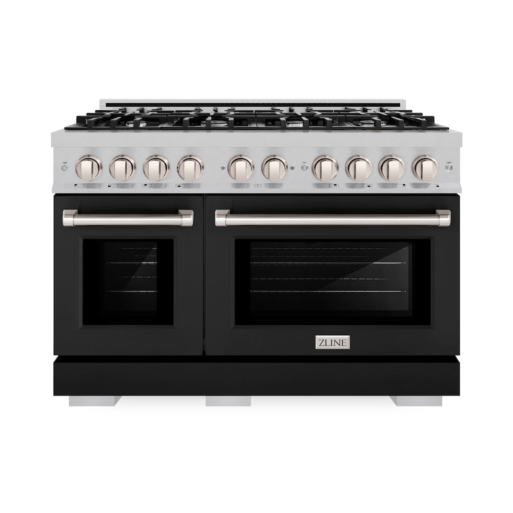 48 in. 6.7 cu. ft. Select Double Oven Gas Range with 8 Burner Cooktop HGRSBLM48, product image 2 of 12