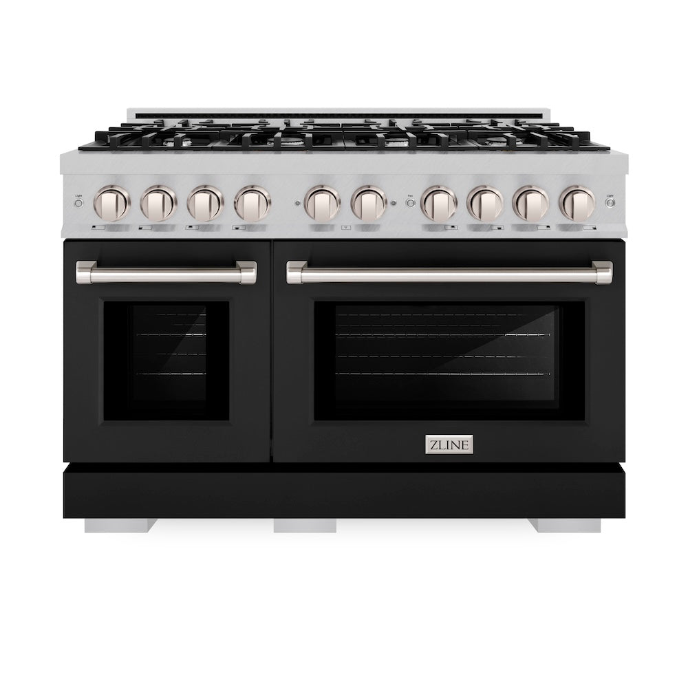 48 in. 6.7 cu. ft. Select Double Oven Gas Range with 8 Burner Cooktop HGRSBLM48, product image 4 of 12