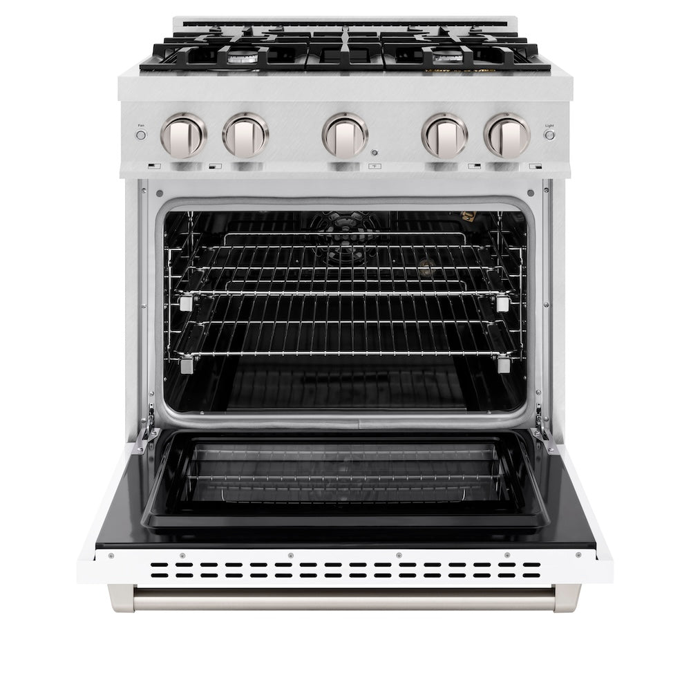 30 in. 4.2 cu. ft. Select Gas Range with 4 Burner Cooktop and Convection Gas Oven HGRSWM30