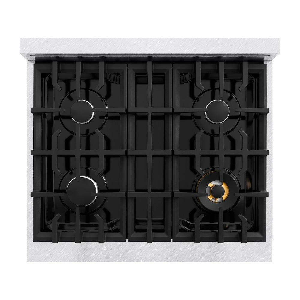 30 in. 4.2 cu. ft. Select Gas Range with 4 Burner Cooktop and Convection Gas Oven HGRSWM30