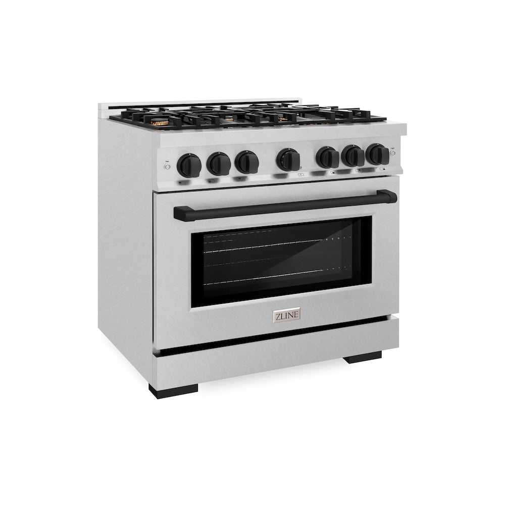 Autograph Edition 36 in. 5.2 cu. ft. Select Gas Range with 6 Burner Cooktop and Convection Gas Oven HGRSZ36MB