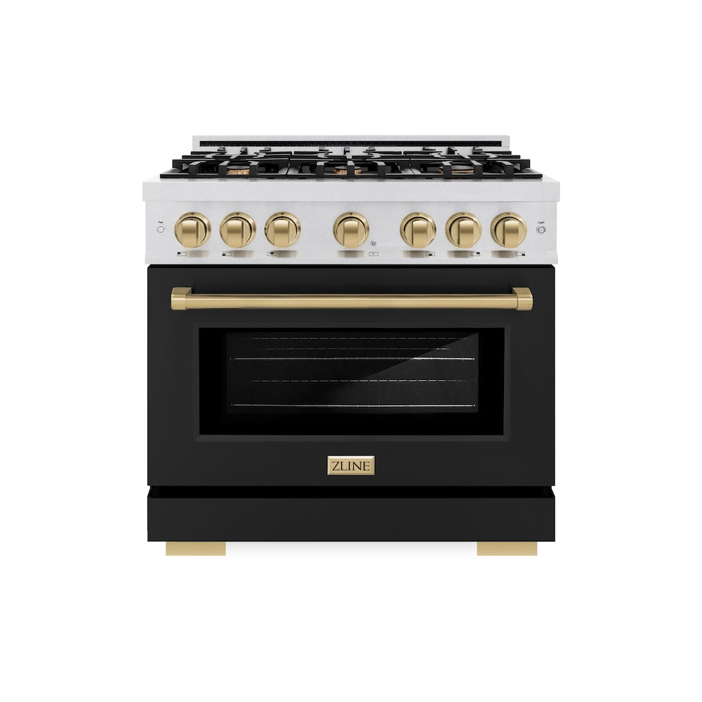 Autograph Edition 36 in. 5.2 cu. ft. Select Gas Range with 6 Burner Cooktop and Convection Gas Oven HGRSZBLM36CB, product image 3 of 12