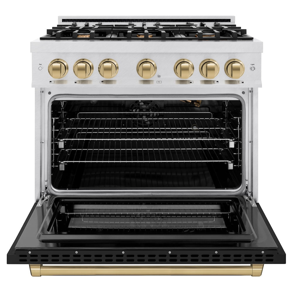 Autograph Edition 36 in. 5.2 cu. ft. Select Gas Range with 6 Burner Cooktop and Convection Gas Oven HGRSZBLM36CB, product image 4 of 12