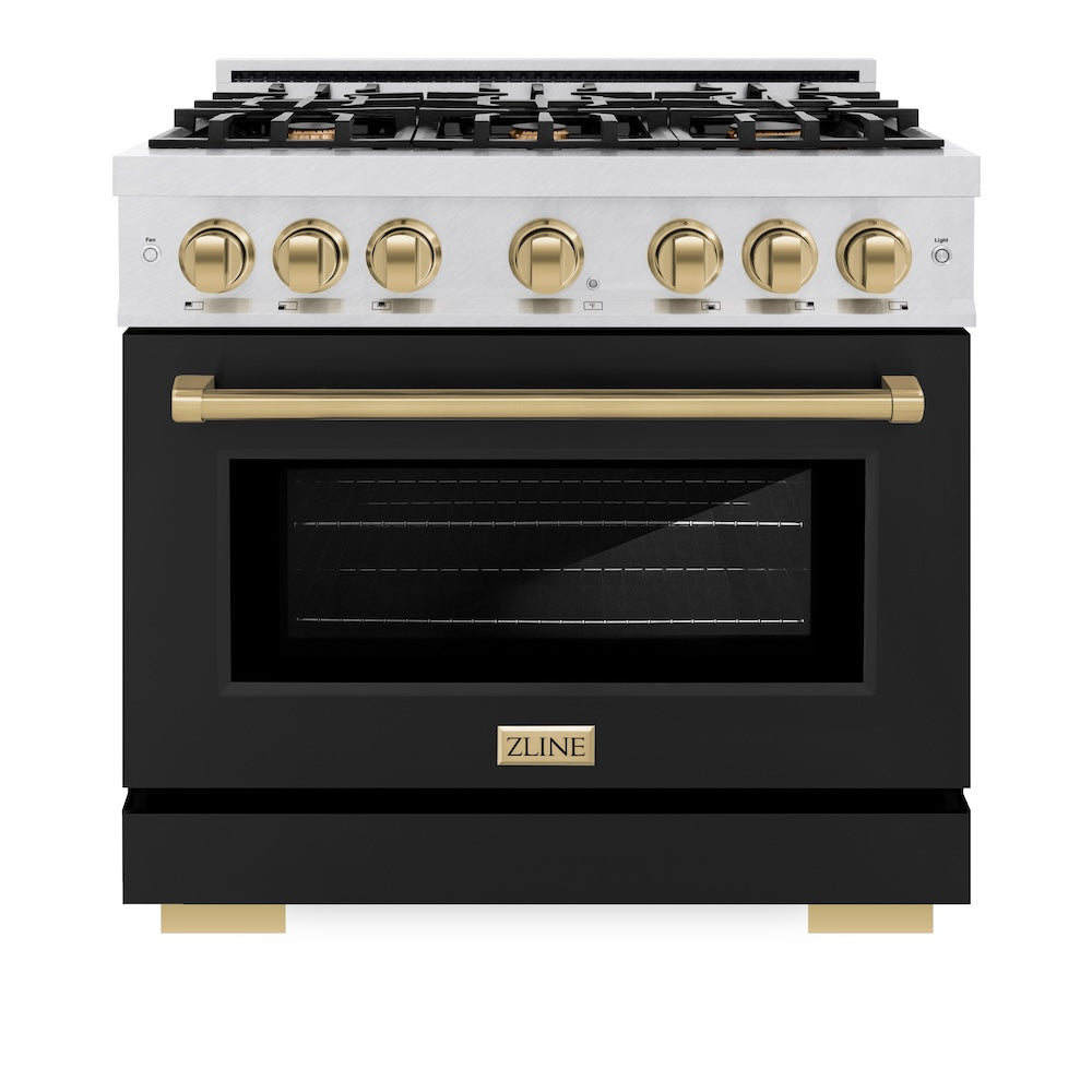 Autograph Edition 36 in. 5.2 cu. ft. Select Gas Range with 6 Burner Cooktop and Convection Gas Oven HGRSZBLM36CB