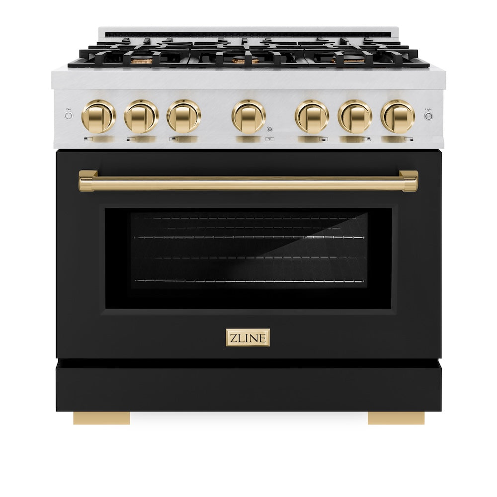 Autograph Edition 36 in. 5.2 cu. ft. Select Gas Range with 6 Burner Cooktop and Convection Gas Oven HGRSZBLM36G