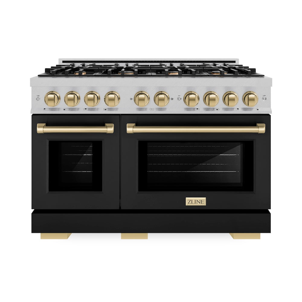 Autograph Edition 48 in. 6.7 cu. ft. Select Double Oven Gas Range with 8 Burner Cooktop HGRSZBLM48CB, product image 2 of 13