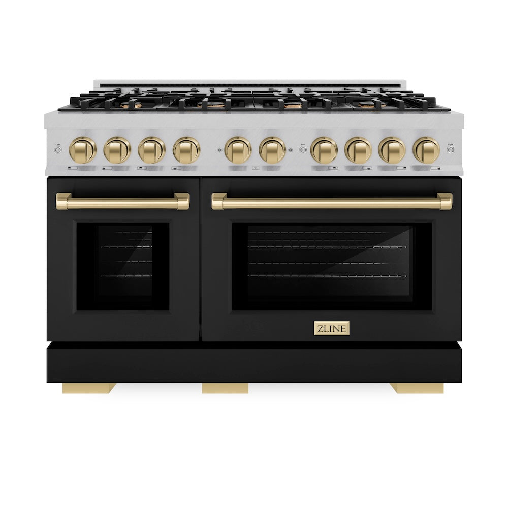 Autograph Edition 48 in. 6.7 cu. ft. Select Double Oven Gas Range with 8 Burner Cooktop HGRSZBLM48CB, product image 4 of 13