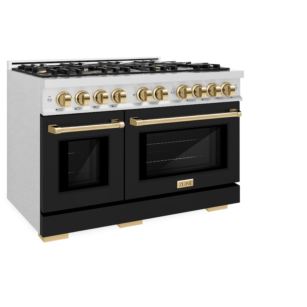 Autograph Edition 48 in. 6.7 cu. ft. Select Double Oven Gas Range with 8 Burner Cooktop HGRSZBLM48G, product image 5 of 12