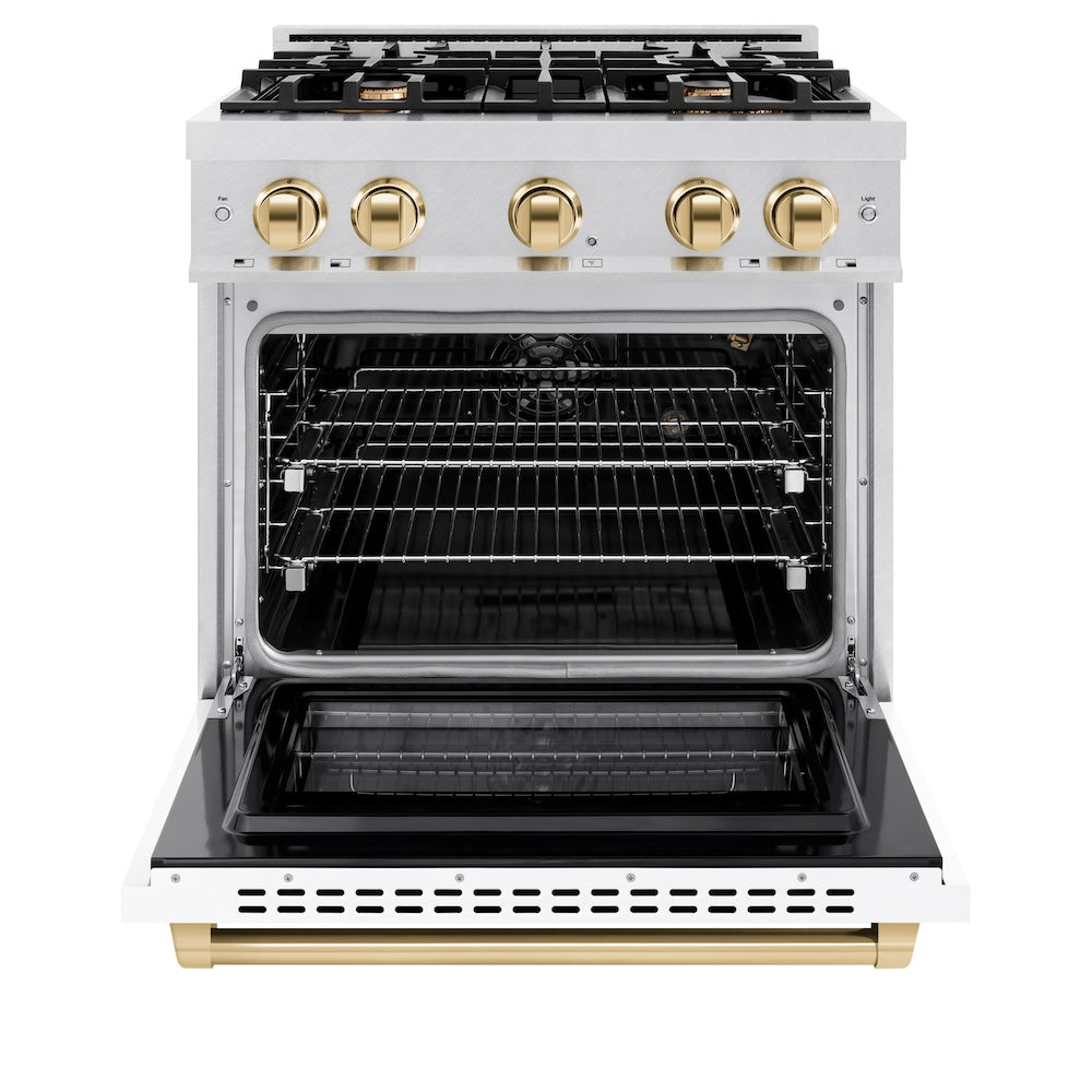 Autograph Edition 30 in. 4.2 cu. ft. Select Gas Range with 4 Burner Cooktop and Convection Gas Oven HGRSZWM30G, product image 3 of 12