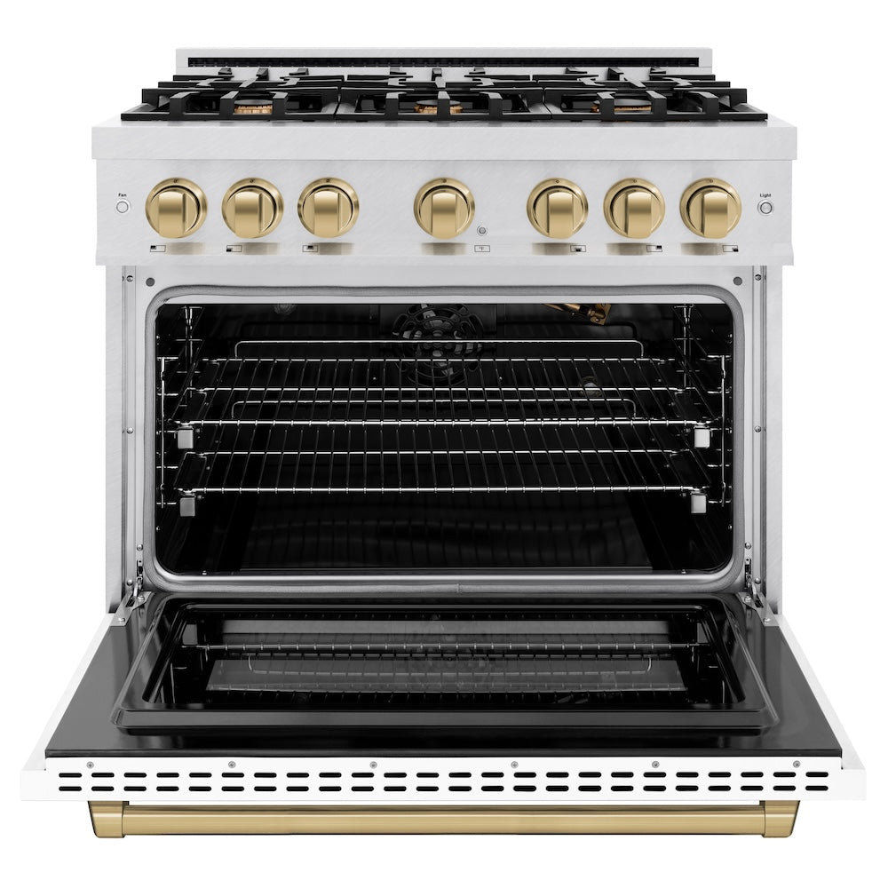 Autograph Edition 36 in. 5.2 cu. ft. Select Gas Range with 6 Burner Cooktop and Convection Gas Oven HGRSZWM36CB, product image 3 of 13