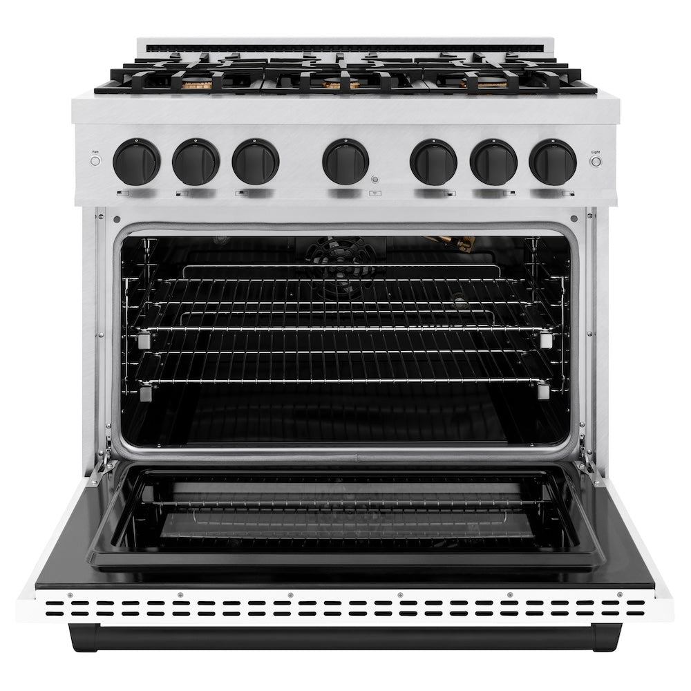 Autograph Edition 36 in. 5.2 cu. ft. Select Gas Range with 6 Burner Cooktop and Convection Gas Oven HGRSZWM36MB, product image 4 of 12