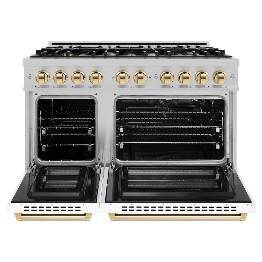 Autograph Edition 48 in. 6.7 cu. ft. Select Double Oven Gas Range with 8 Burner Cooktop HGRSZWM48G, product image 3 of 13