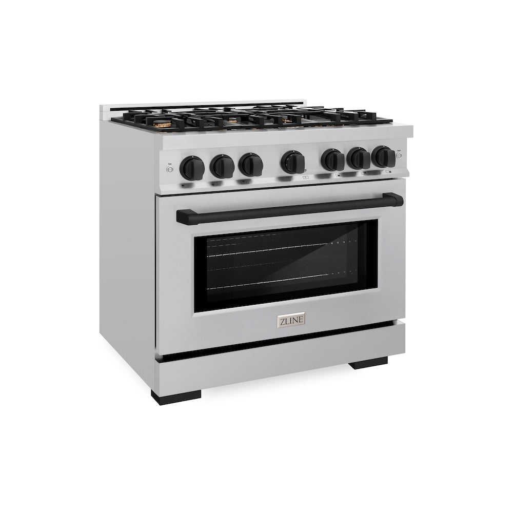 Autograph Edition 36 in. 5.2 cu. ft. Select Gas Range with 6 Burner Cooktop and Convection Gas Oven HGRZ36MB