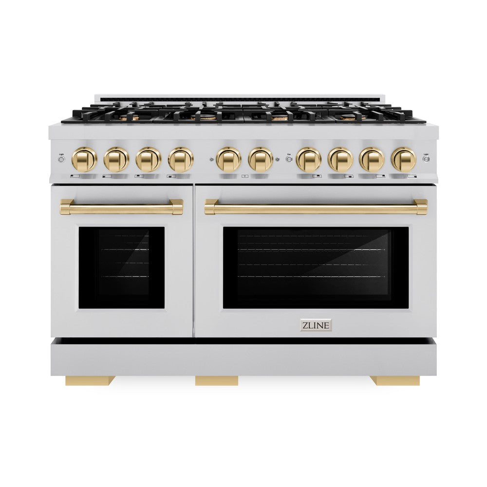 Autograph Edition 48 in. 6.7 cu. ft. Select Double Oven Gas Range with 8 Burner Cooktop HGRZ48G