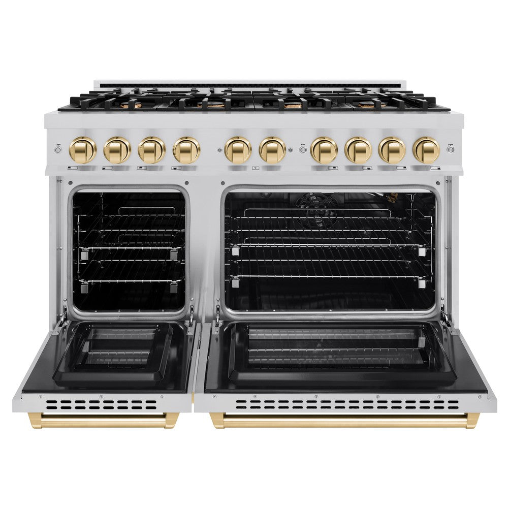 Autograph Edition 48 in. 6.7 cu. ft. Select Double Oven Gas Range with 8 Burner Cooktop HGRZ48G