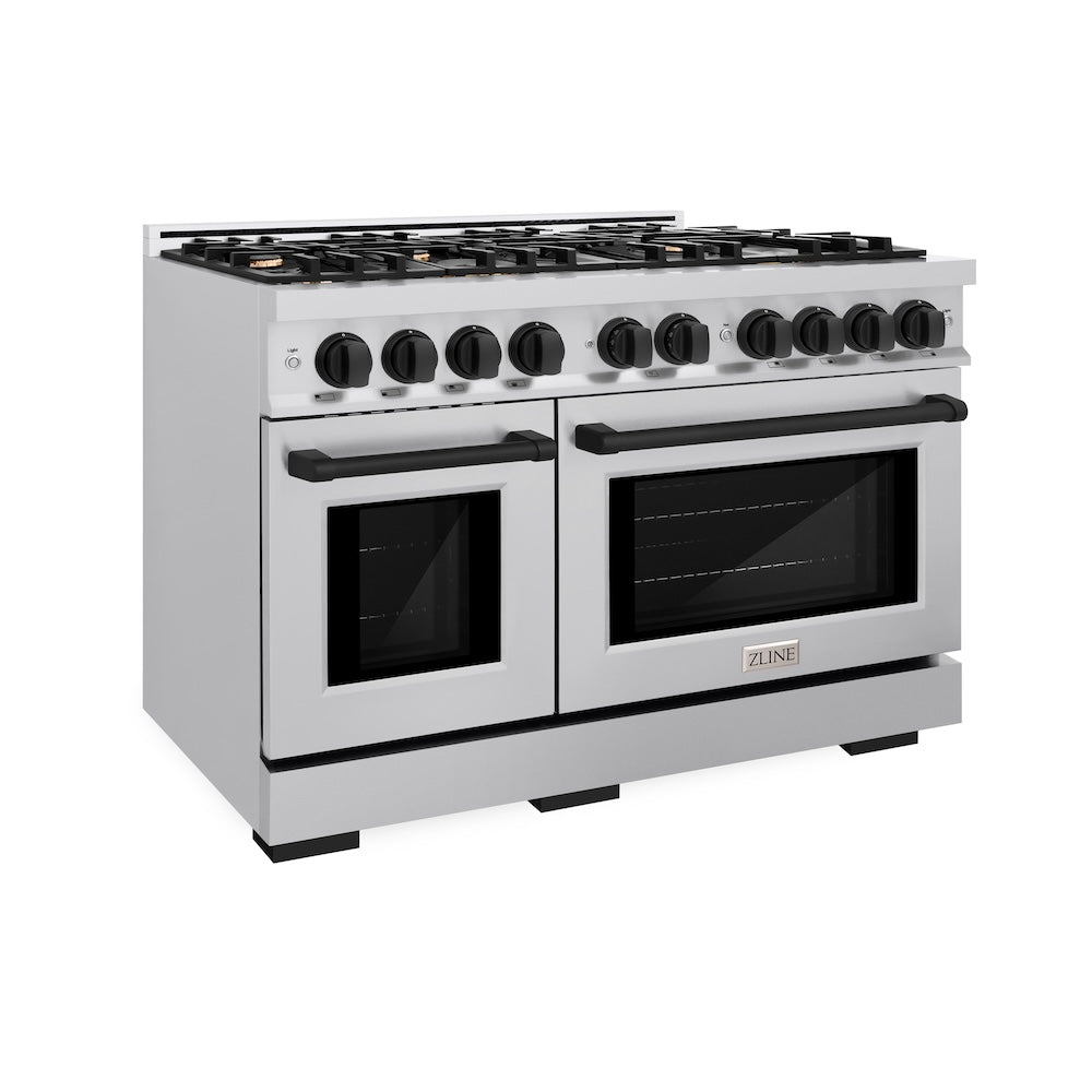 Autograph Edition 48 in. 6.7 cu. ft. Select Double Oven Gas Range with 8 Burner Cooktop HGRZ48MB