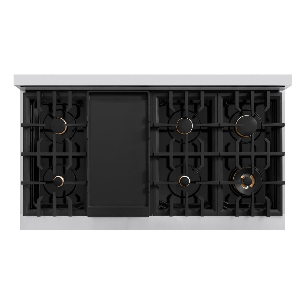 Autograph Edition 48 in. 6.7 cu. ft. Select Double Oven Gas Range with 8 Burner Cooktop HGRZ48MB, product image 6 of 12