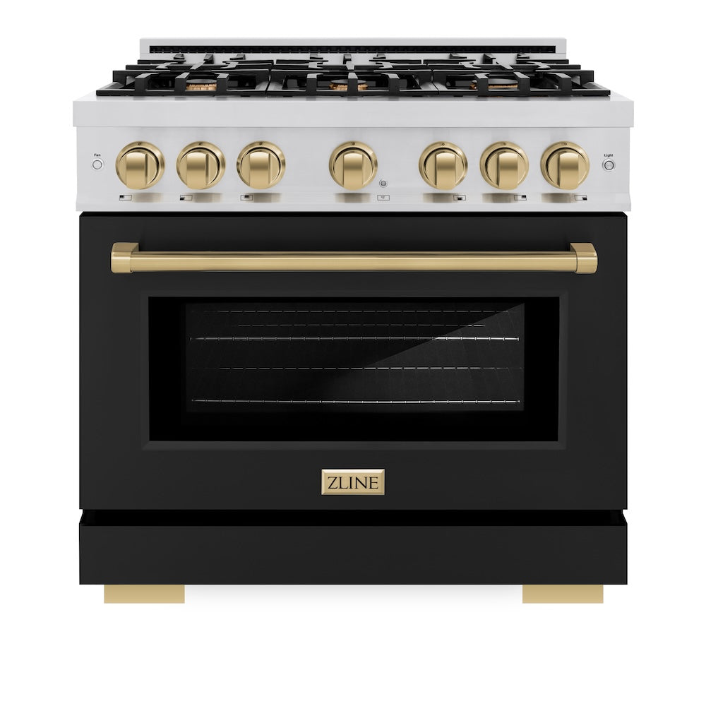 Autograph Edition 36 in. 5.2 cu. ft. Select Gas Range with 6 Burner Cooktop and Convection Gas Oven HGRZBLM36CB