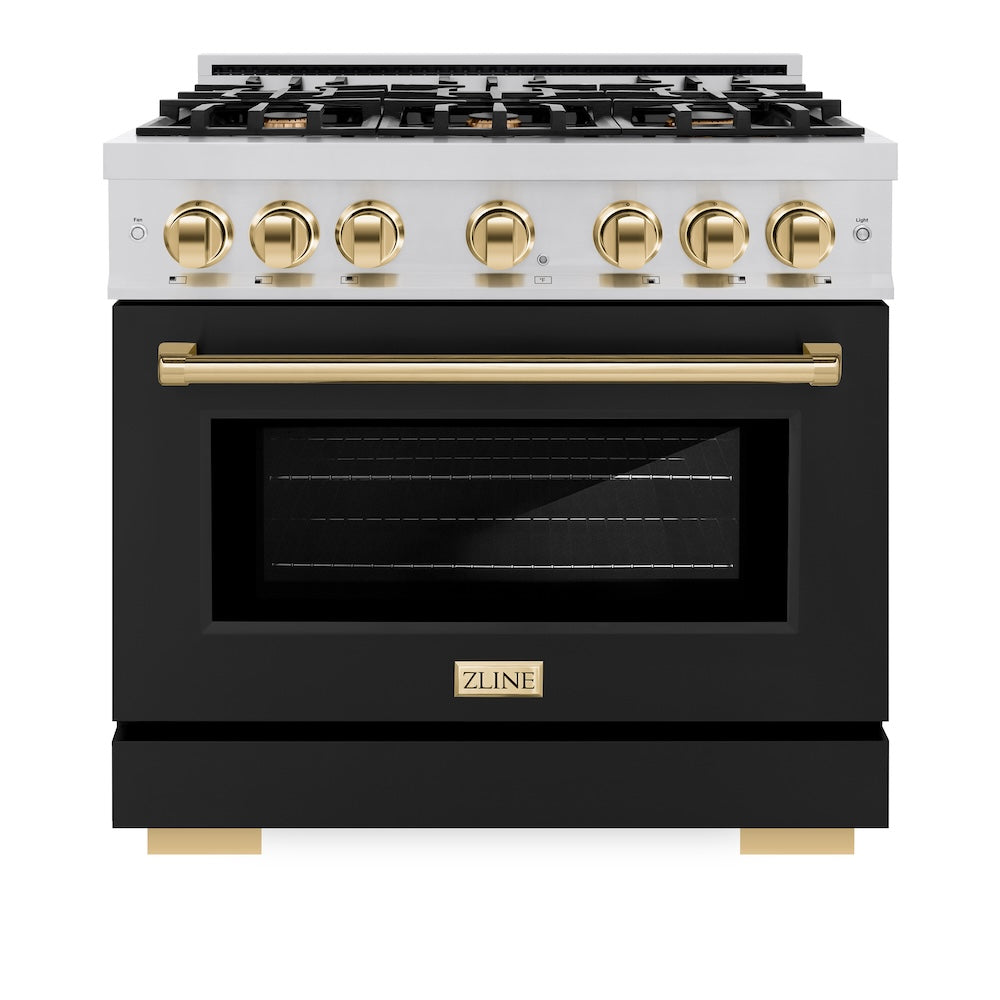 Autograph Edition 36 in. 5.2 cu. ft. Select Gas Range with 6 Burner Cooktop and Convection Gas Oven HGRZBLM36G