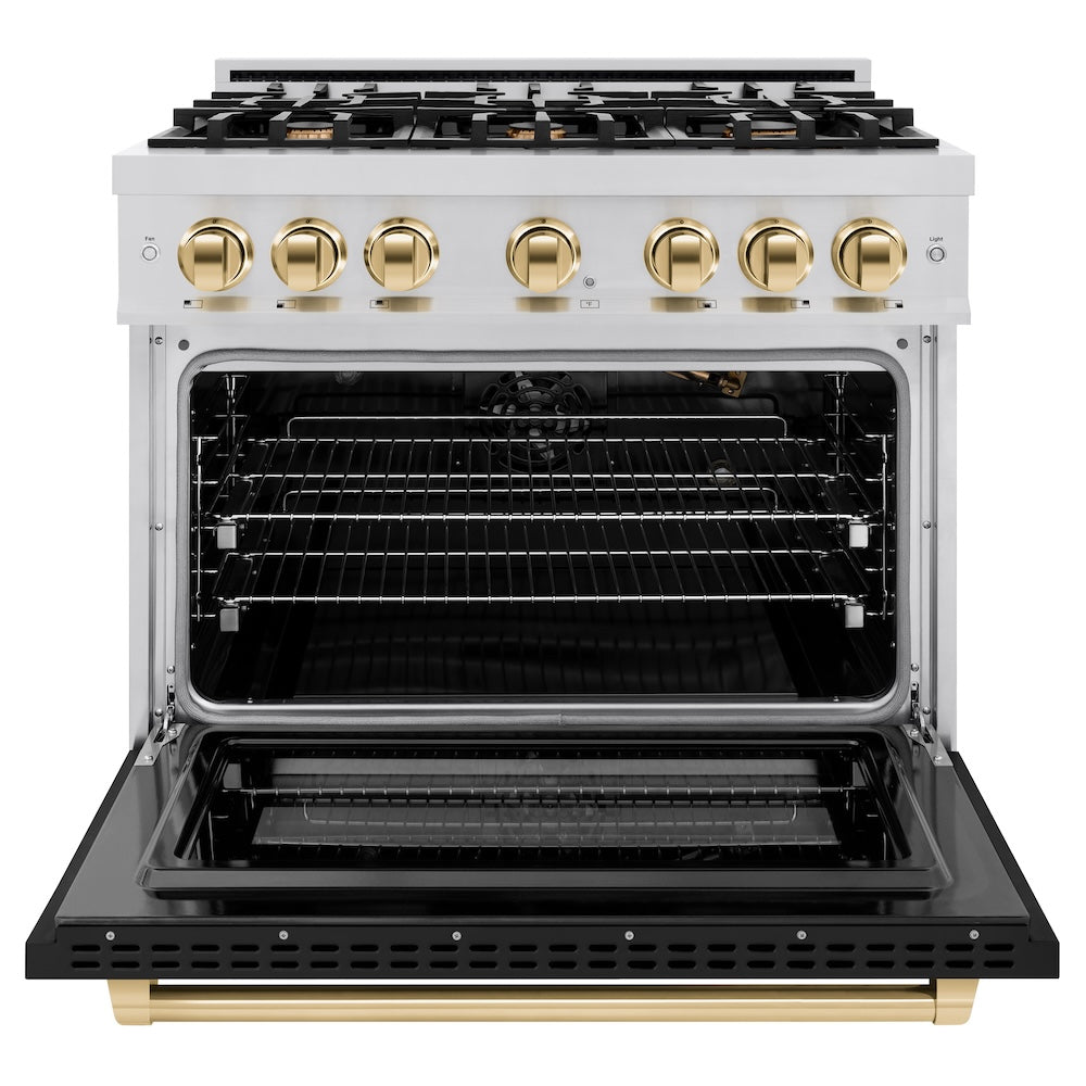 Autograph Edition 36 in. 5.2 cu. ft. Select Gas Range with 6 Burner Cooktop and Convection Gas Oven HGRZBLM36G, product image 4 of 12