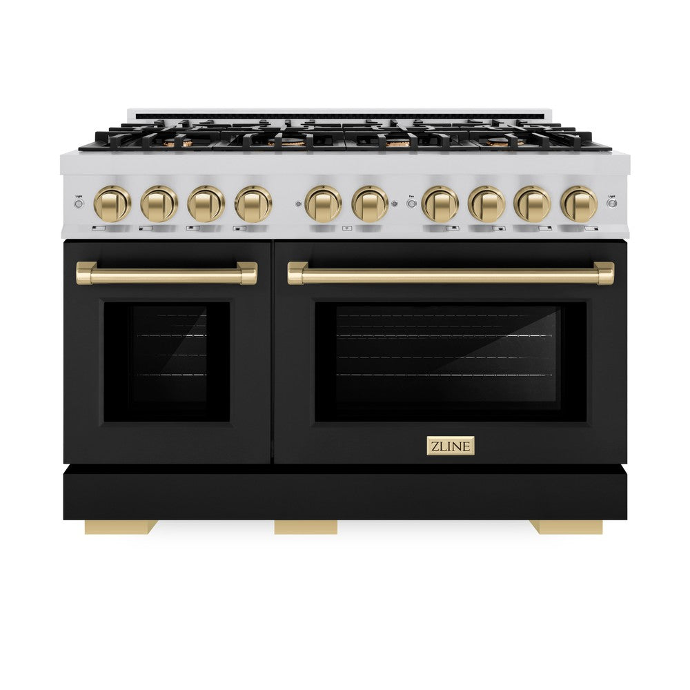 Autograph Edition 48 in. 6.7 cu. ft. Select Double Oven Gas Range with 8 Burner Cooktop HGRZBLM48CB, product image 5 of 12