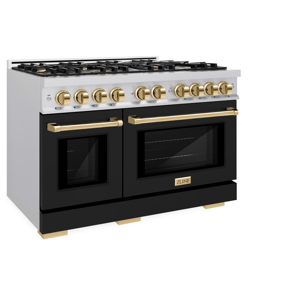 Autograph Edition 48 in. 6.7 cu. ft. Select Double Oven Gas Range with 8 Burner Cooktop HGRZBLM48G, product image 3 of 12