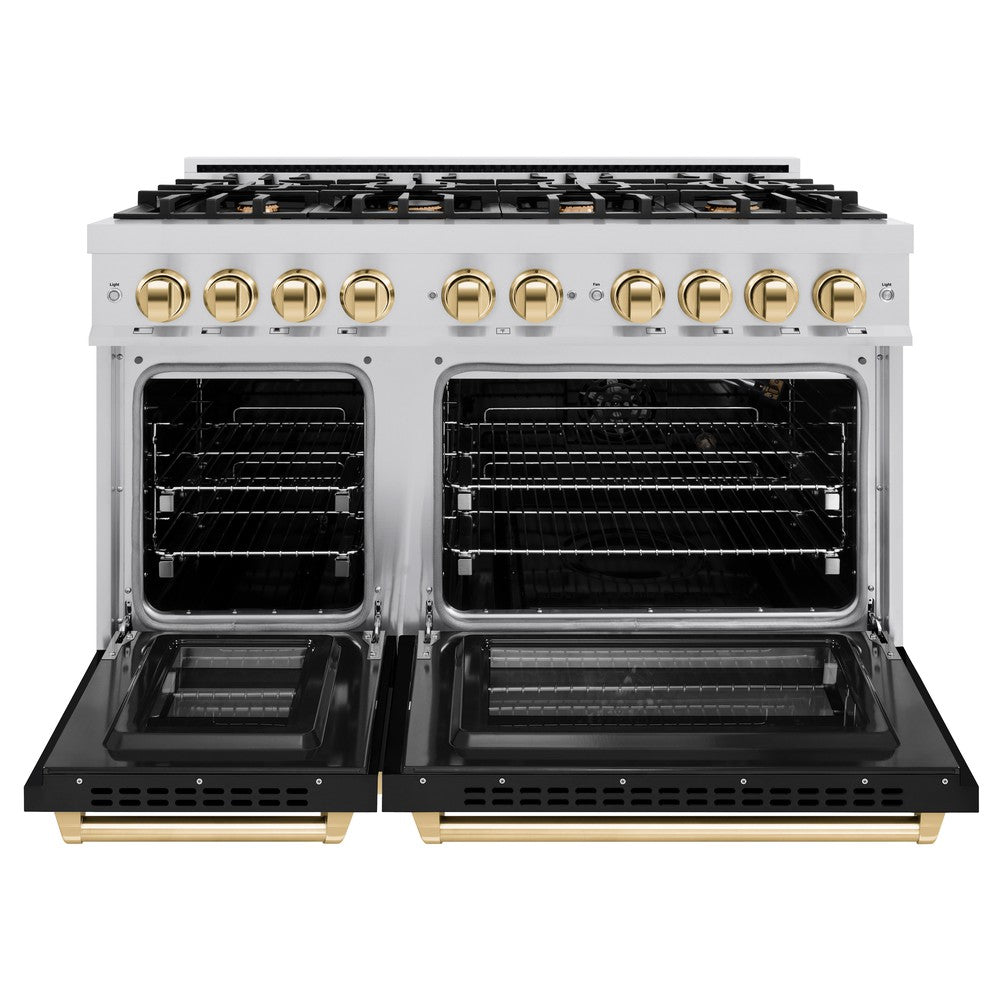 Autograph Edition 48 in. 6.7 cu. ft. Select Double Oven Gas Range with 8 Burner Cooktop HGRZBLM48G, product image 5 of 12