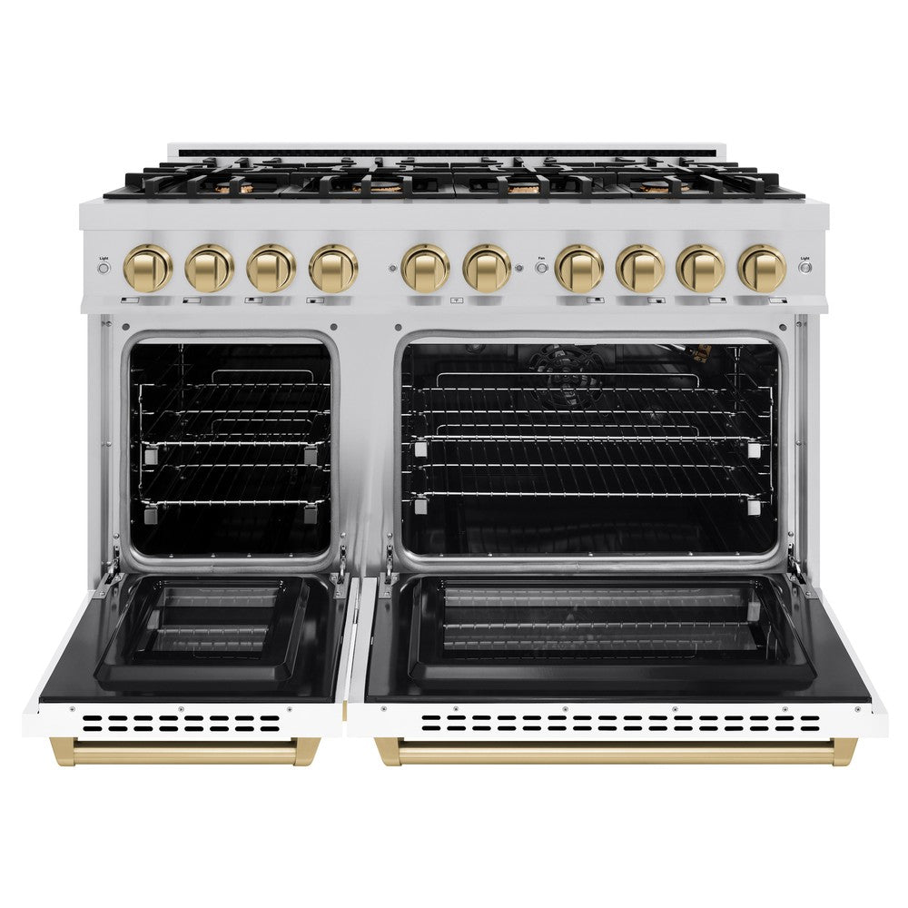 Autograph Edition 48 in. 6.7 cu. ft. Select Double Oven Gas Range with 8 Burner Cooktop HGRZWM48CB, product image 5 of 12