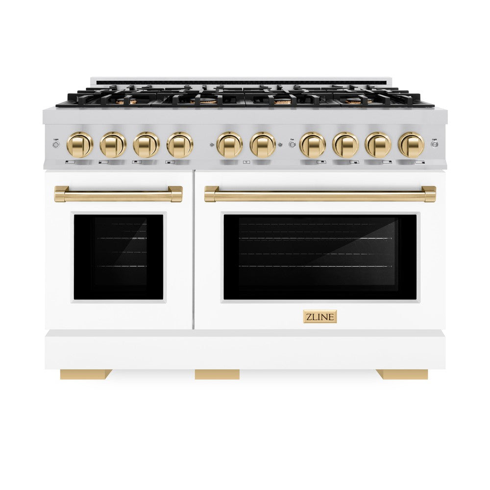 Autograph Edition 48 in. 6.7 cu. ft. Select Double Oven Gas Range with 8 Burner Cooktop HGRZWM48G