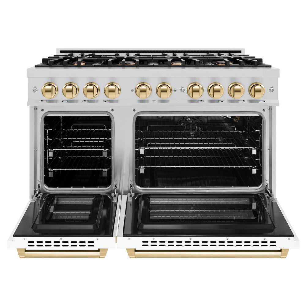 Autograph Edition 48 in. 6.7 cu. ft. Select Double Oven Gas Range with 8 Burner Cooktop HGRZWM48G