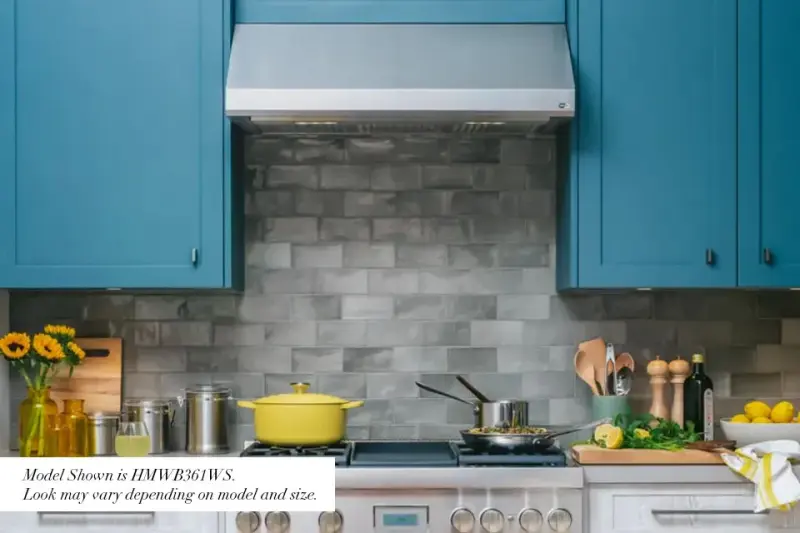 Sleek under cabinet wall hood