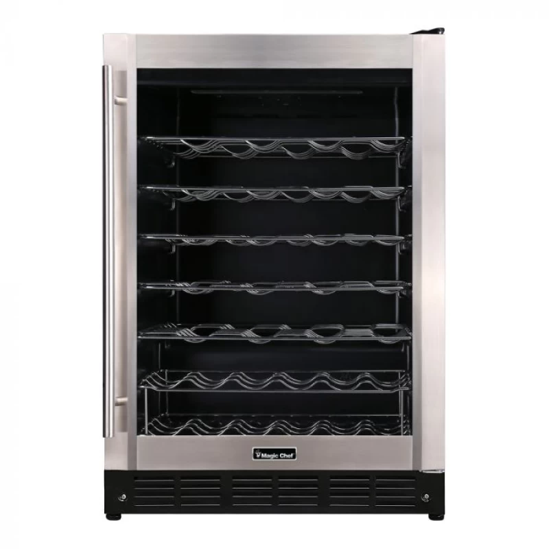Magic Chef 50-Bottle Wine Cooler in Stainless Steel Stainless Steel HMWC50ST Picture 1