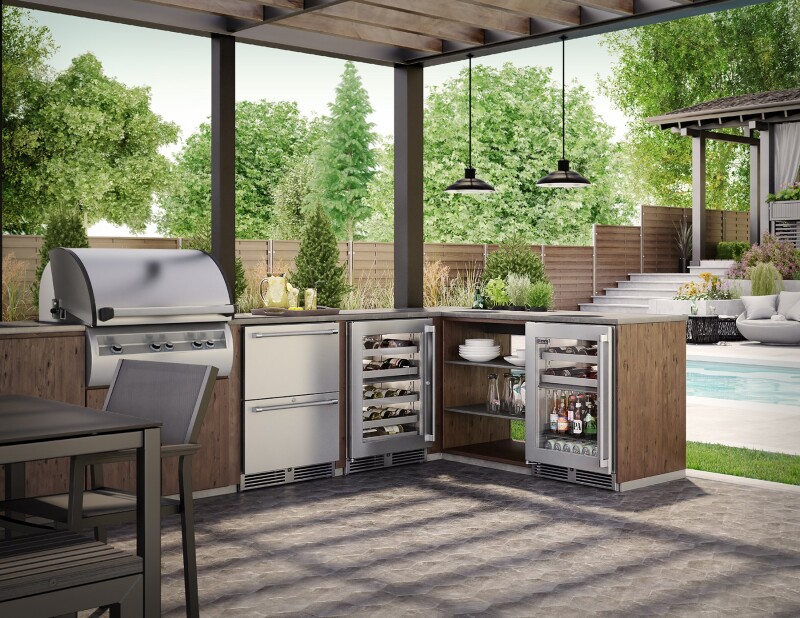 24" Signature Series Dual-Zone Refrigerator/Freezer Drawers-Outdoor Model HP24ZO4DRAWERS