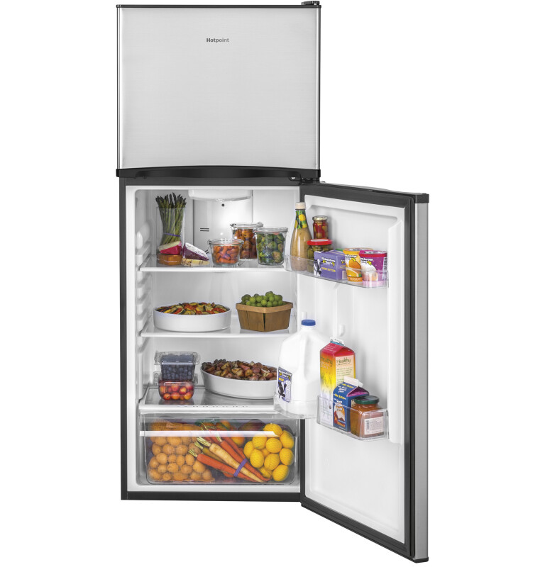 9.7 Cu. Ft. Recessed Handle Top-freezer Refrigerator HPS10LSVRSS, product image 5 of 11