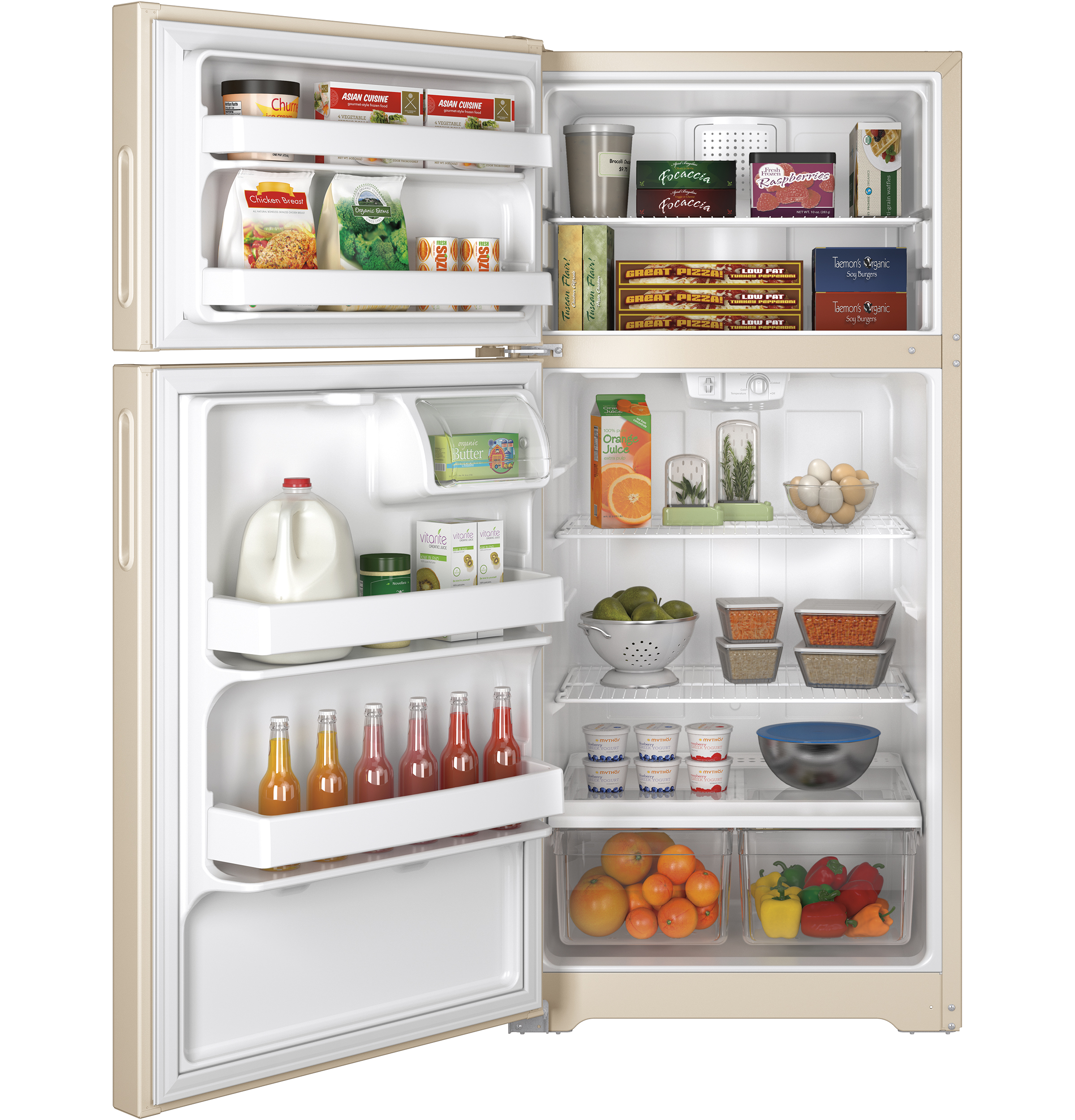 14.6 Cu. Ft. Recessed Handle Top-Freezer Refrigerator HPS15BTHLCC, product image 4 of 8