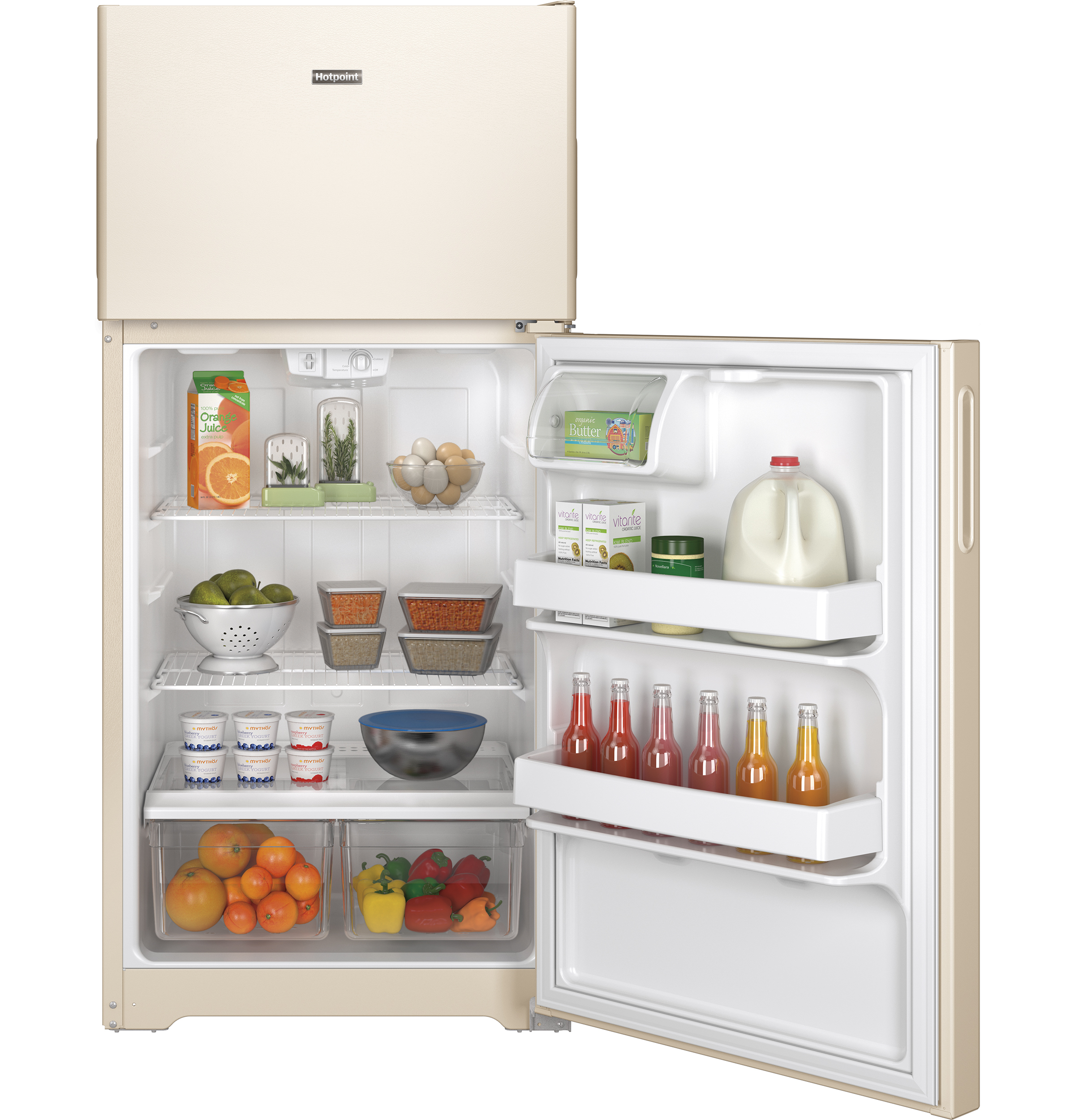 14.6 Cu. Ft. Recessed Handle Top-Freezer Refrigerator HPS15BTHLCC, product image 5 of 8