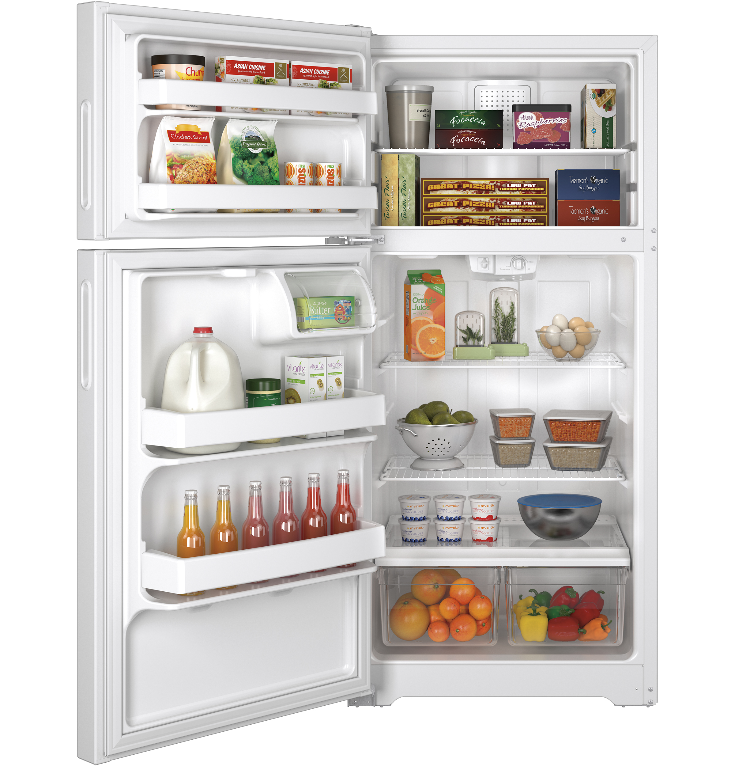 Hotpoint® 14.6 Cu. Ft. Recessed Handle Top-Freezer Refrigerator HPS15BTHLWW